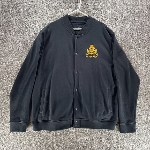 Silverback Fitness Jacket Mens 2XL XXL Black Champion Snap Sweater Gym Workout - Picture 1 of 12
